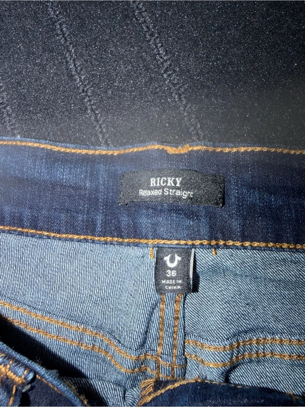 True Religion Men's Dark Indigo Straight Jeans